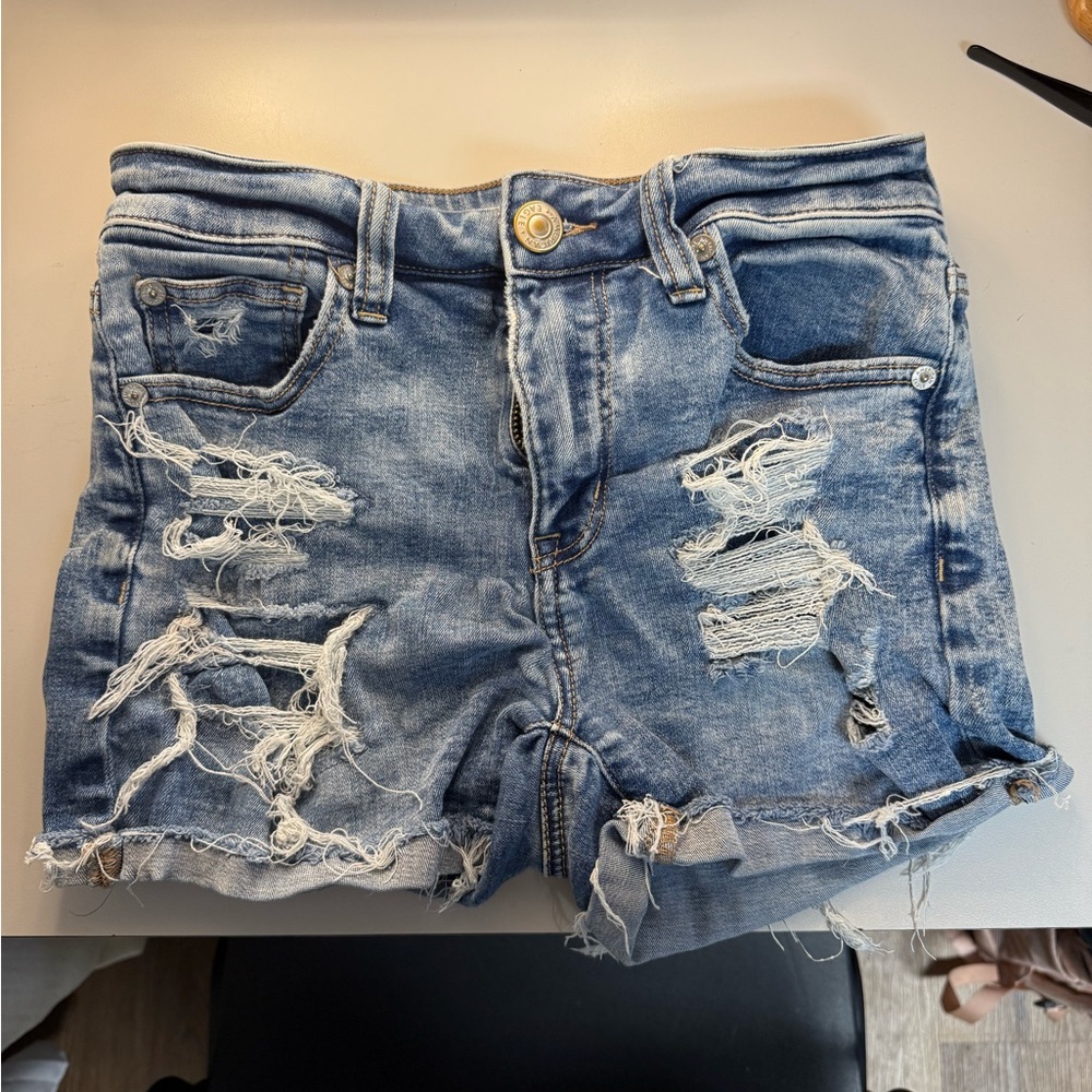 American Eagle Outfitters Ripped Blue Jean Shorts